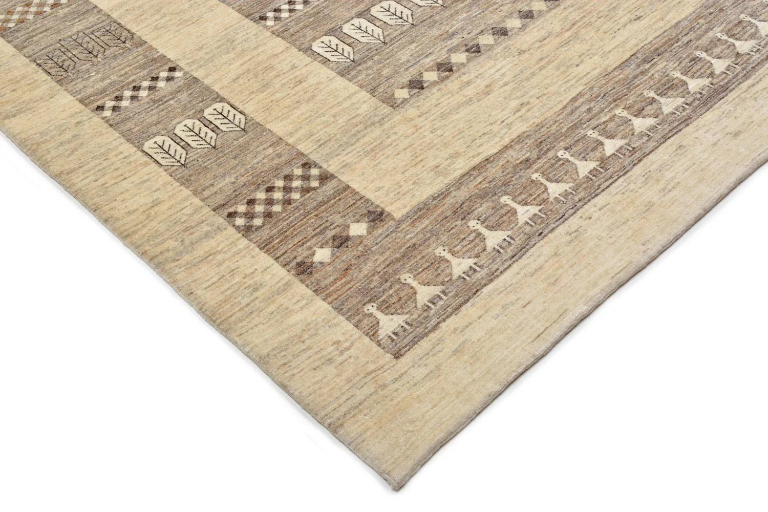 Gabbeh Teppich - Loribaft Perser 253 x 203 cm - sand - Image 2