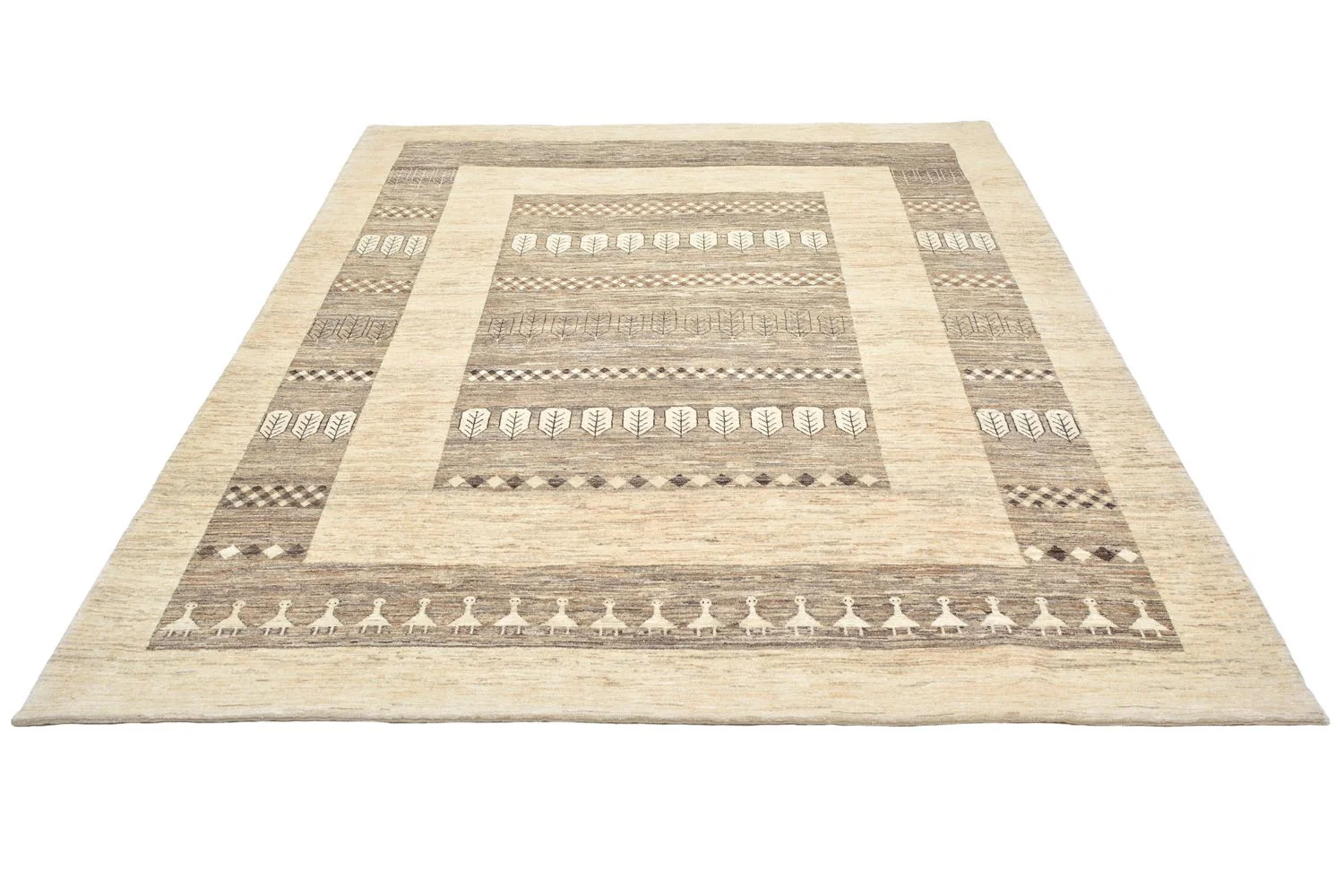 Gabbeh Teppich - Loribaft Perser 253 x 203 cm - sand - Image 4