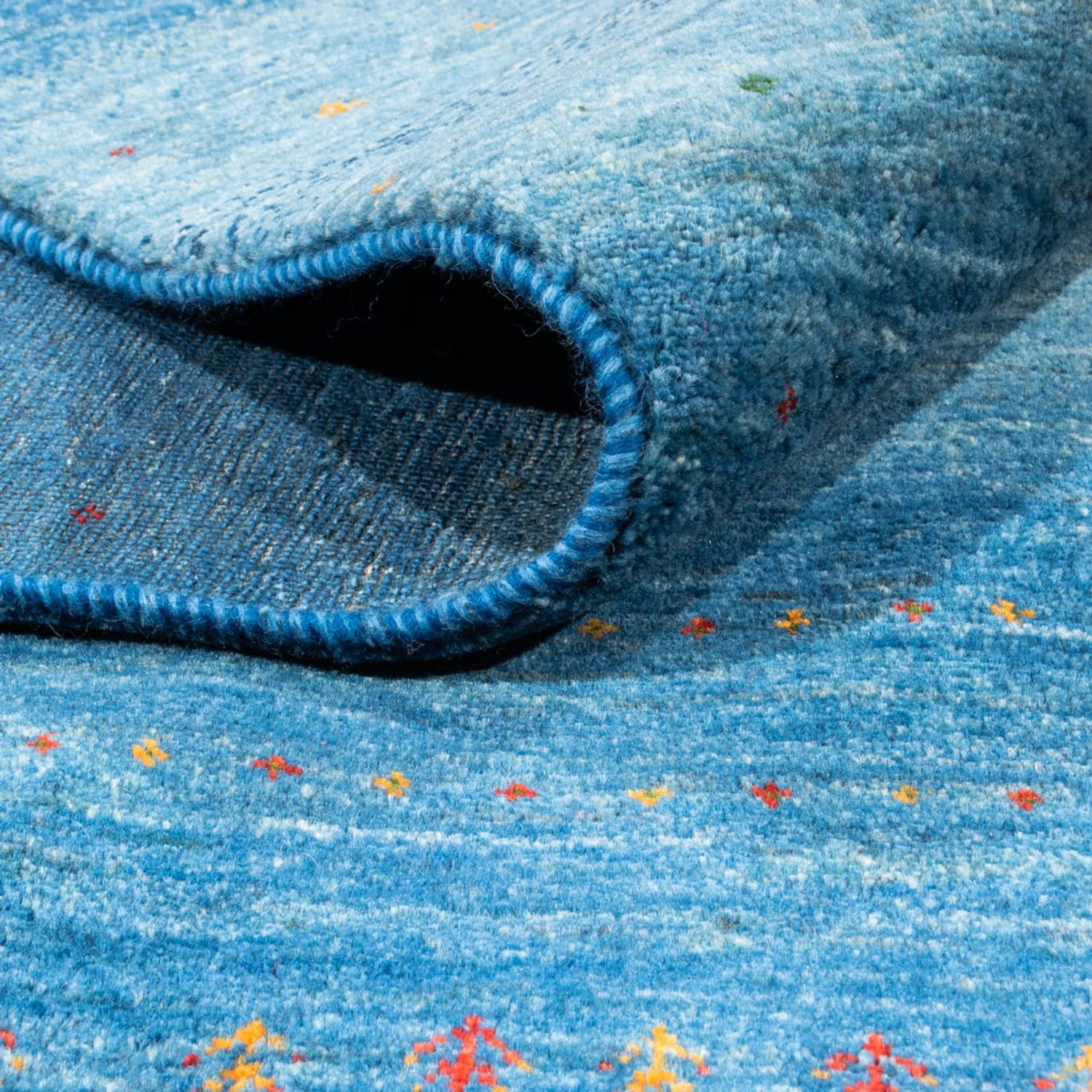 Gabbeh Teppich - Loribaft Perser - 302 x 195 cm - blau - Image 4