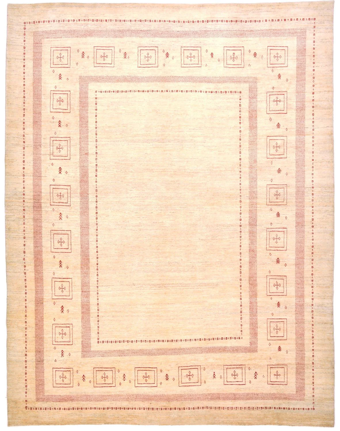 Gabbeh Teppich - Loribaft Perser 417 x 309 cm - beige
