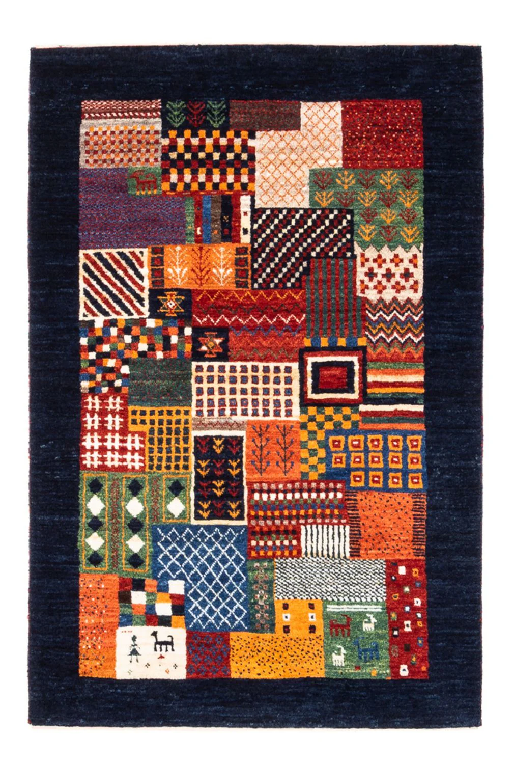 Gabbeh Teppich - Loribaft Perser - Royal - 123 x 84 cm - mehrfarbig