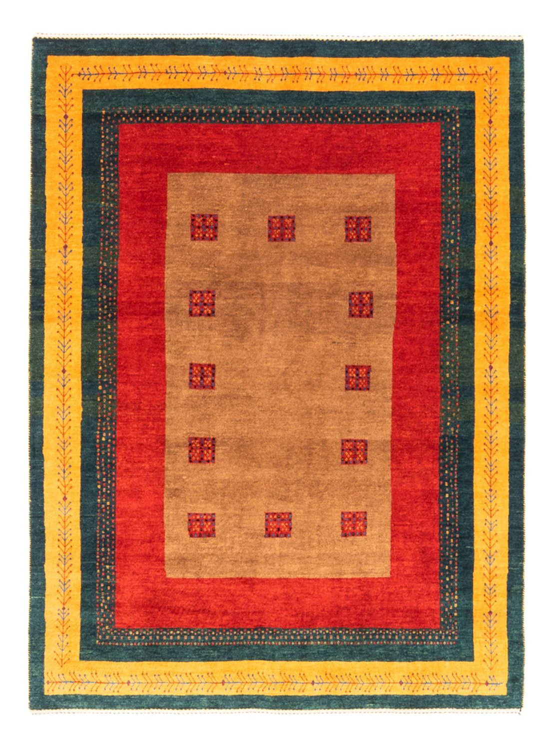 Gabbeh Persisch Teppich 197x155cm - Perserteppich Wollteppich