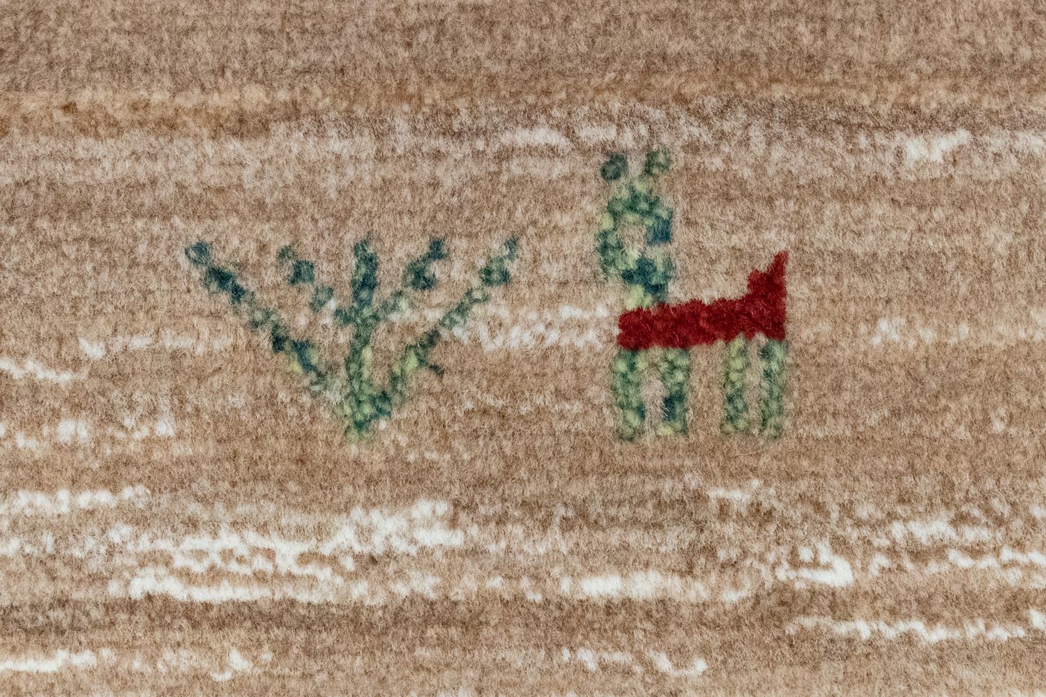 Gabbeh Teppich - Perser 60 x 40 cm - beige - Image 2
