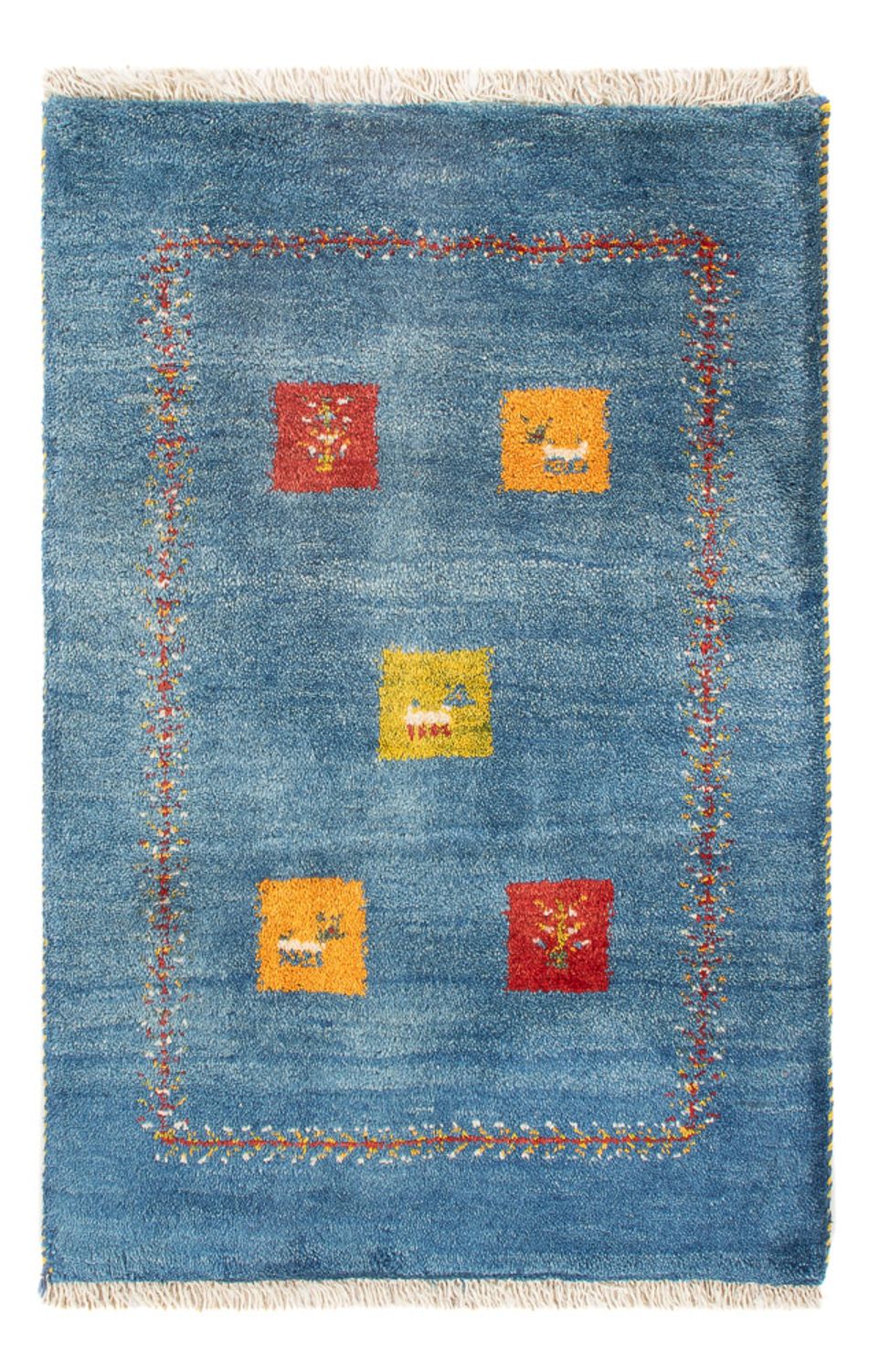 Gabbeh Persisch Teppich 87x59cm - Perserteppich Wollteppich