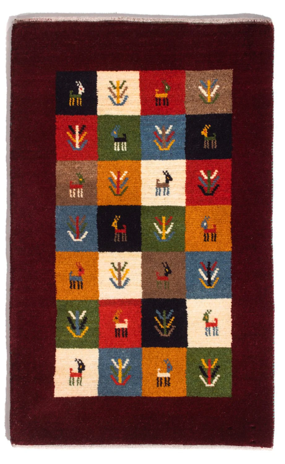 Gabbeh Persisch Teppich 88x61cm - Perserteppich Wollteppich