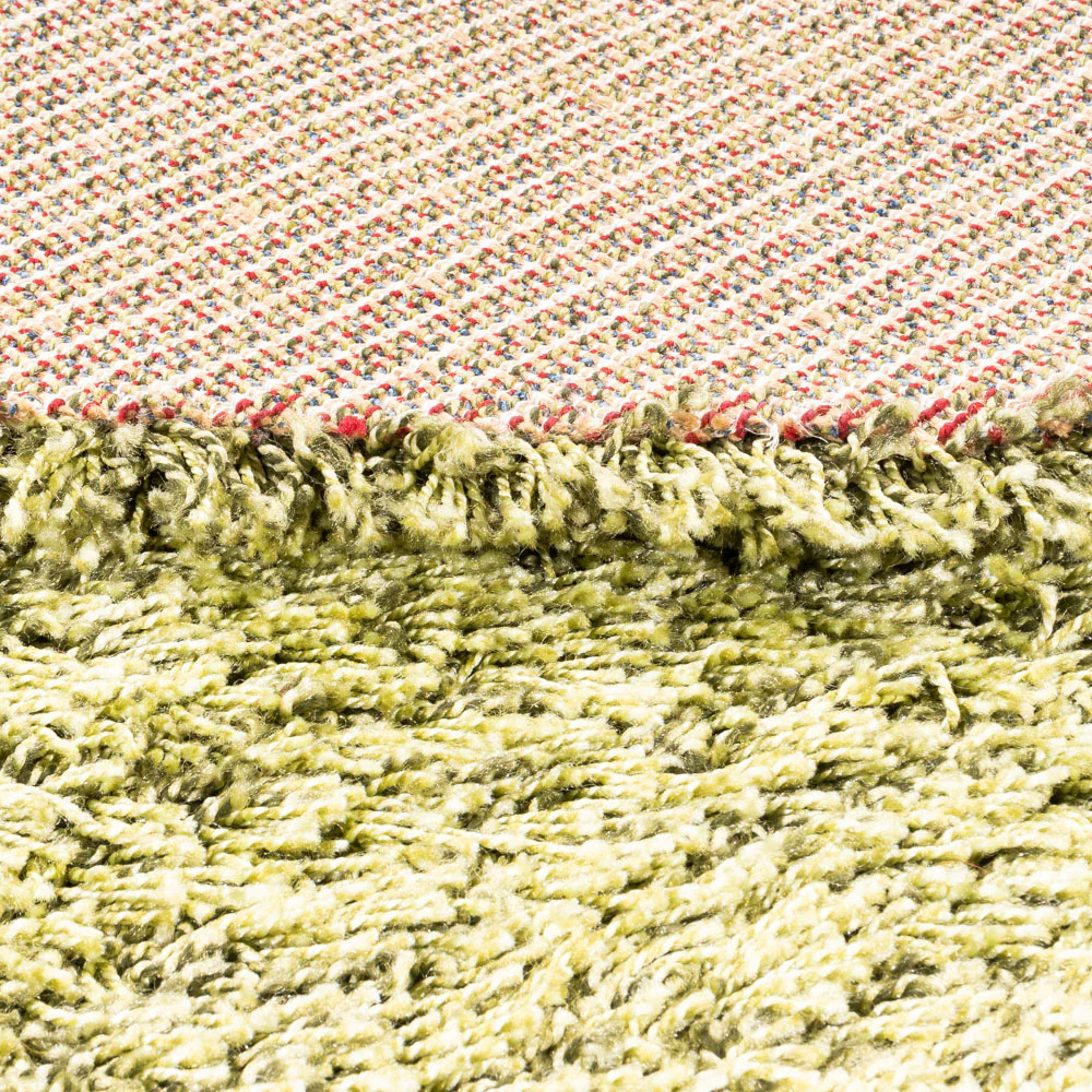 Hochflor Teppich rund  - 200 x 200 cm - olivgrün - Image 4