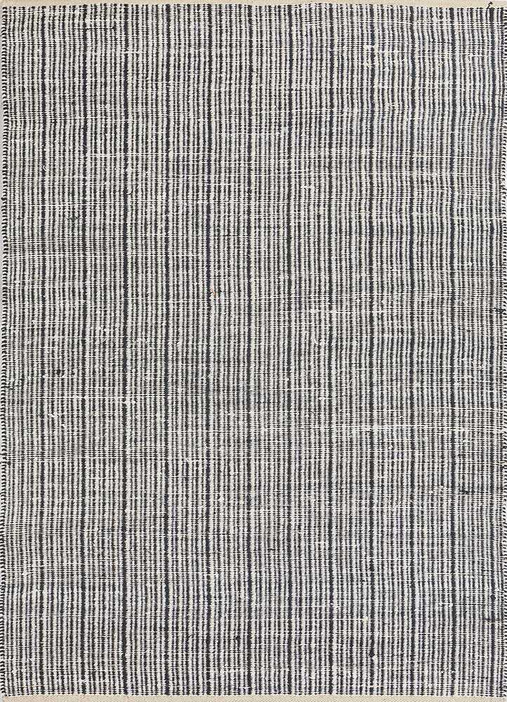 Juteteppich - 240 x 150 cm - schwarz-weiß