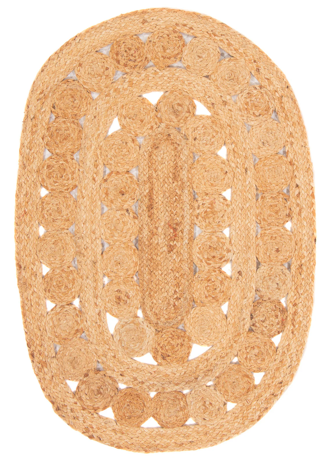 Juteteppich oval  - 91 x 61 cm - natur