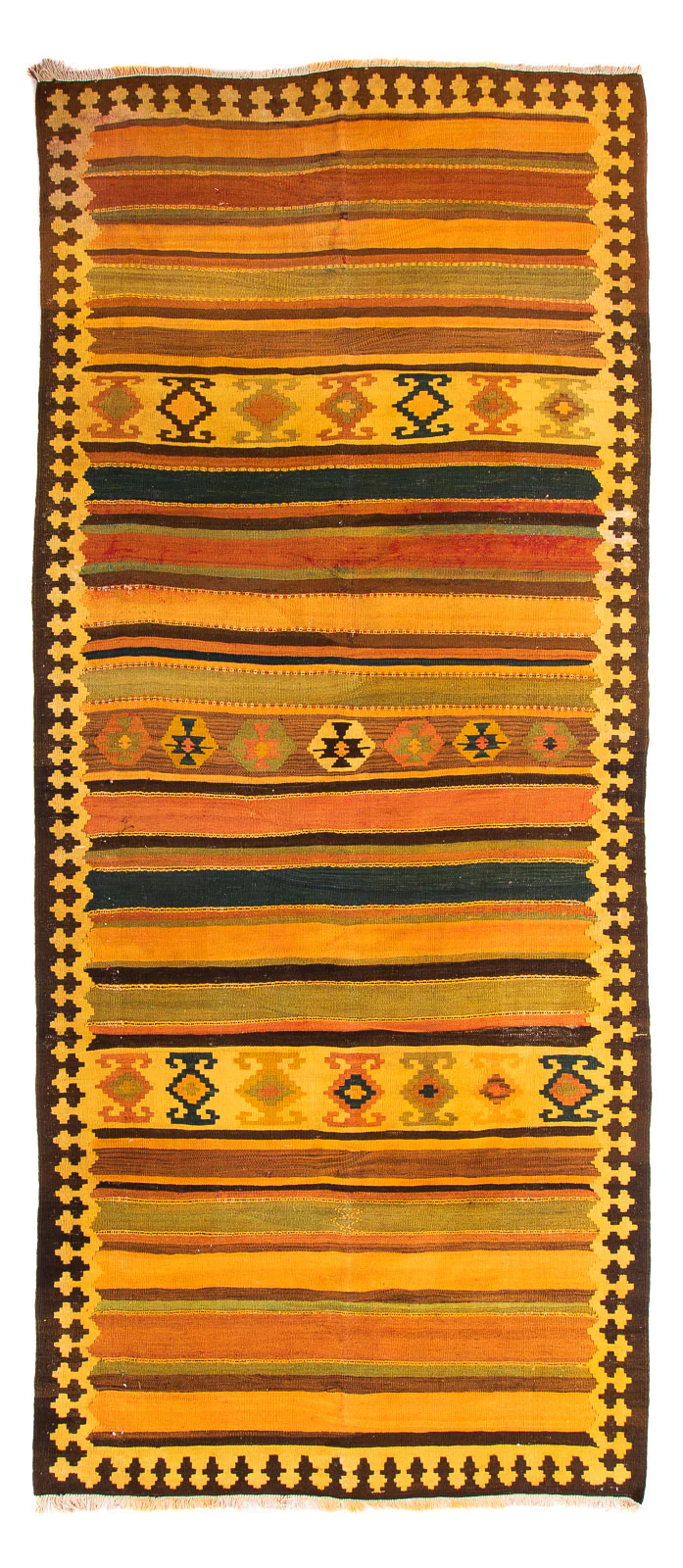 Kelim Teppich - Old 355 x 160 cm - mehrfarbig
