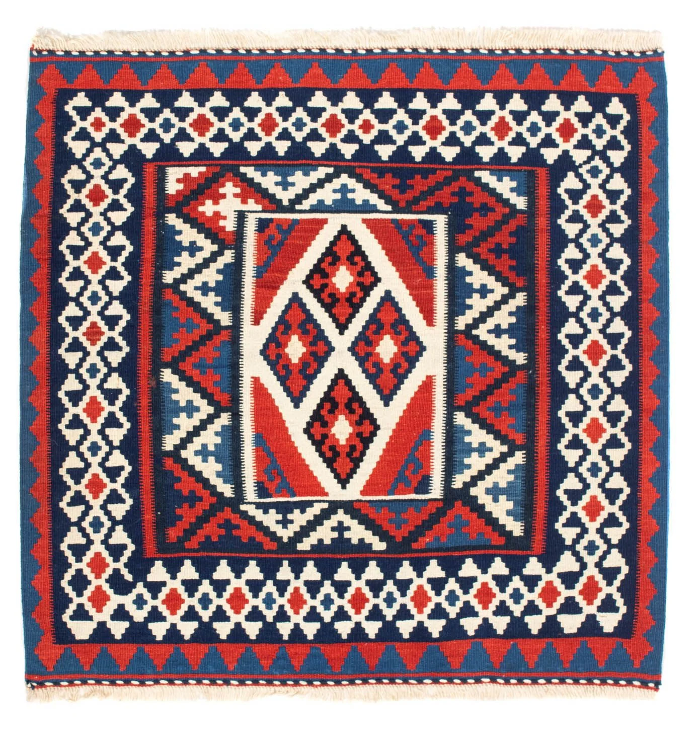 Kelim Teppich - Oriental 100 x 100 cm - rot