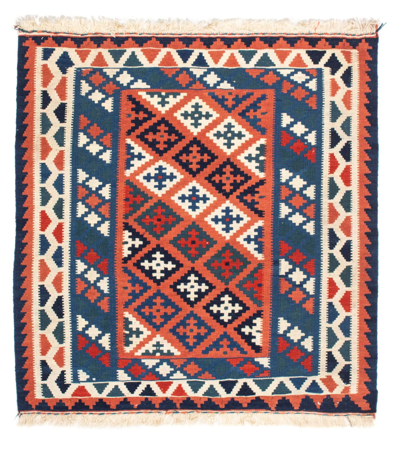 Kelim Teppich - Oriental 100 x 96 cm - blau