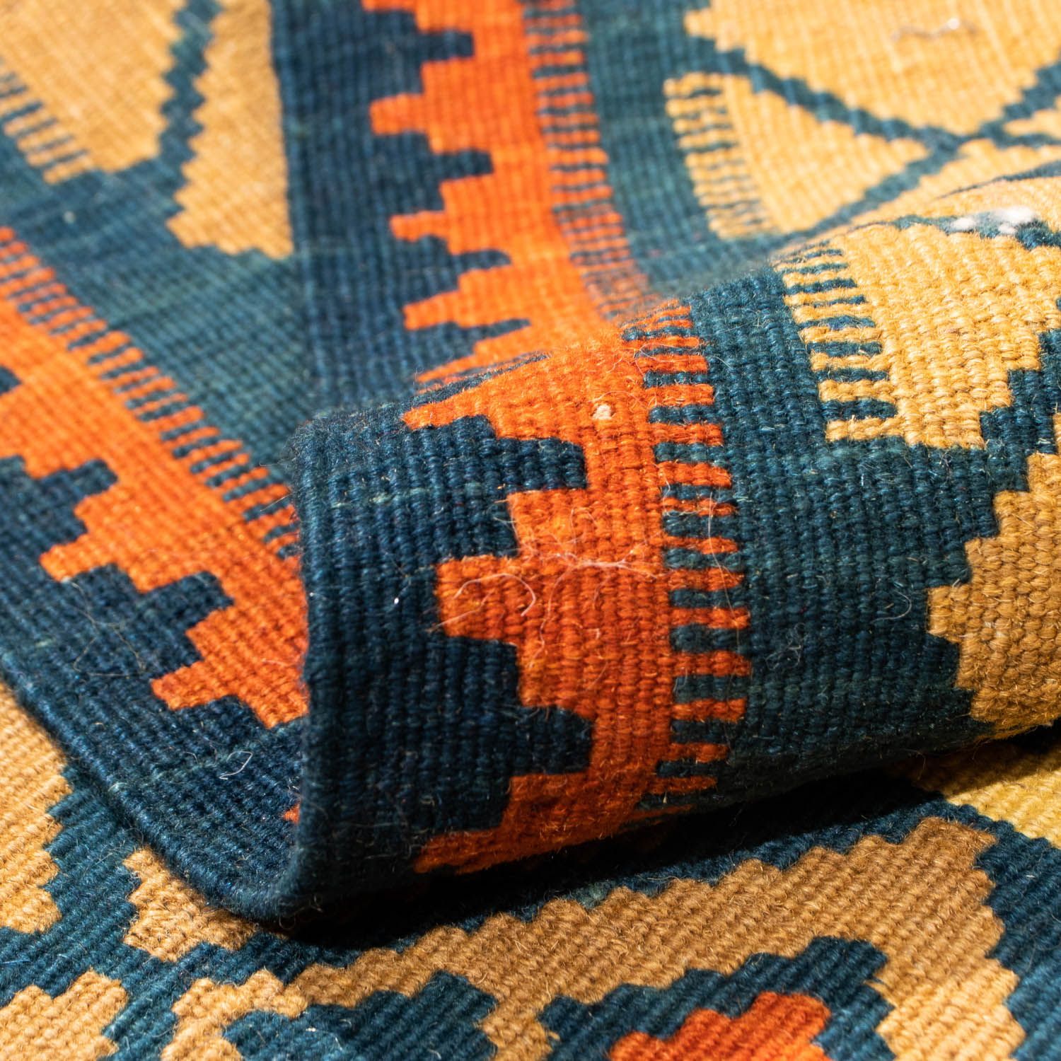 Kelim Teppich - Oriental 100 x 98 cm - dunkelblau - Image 4