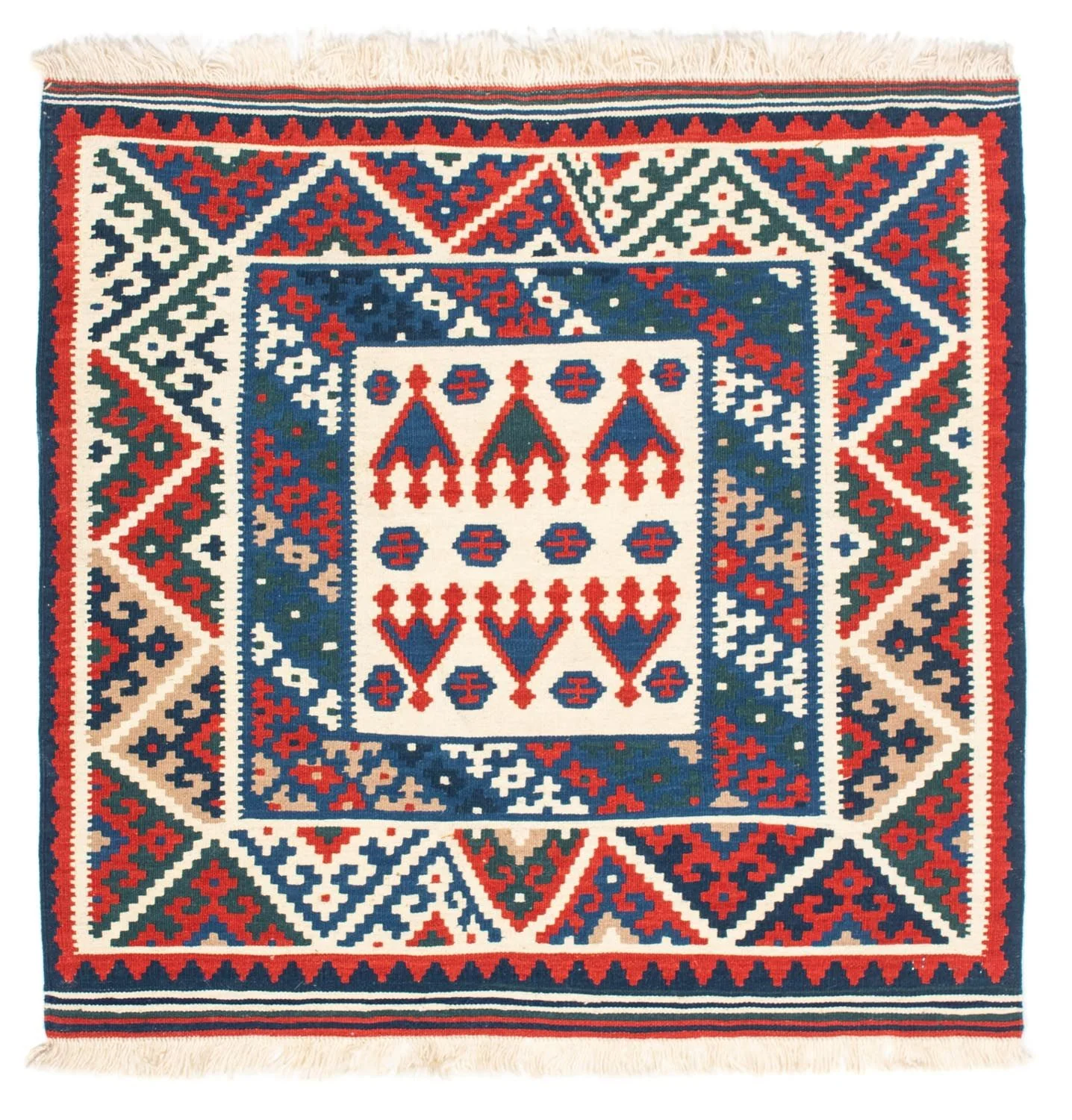 Kelim Teppich - Oriental 101 x 101 cm - beige