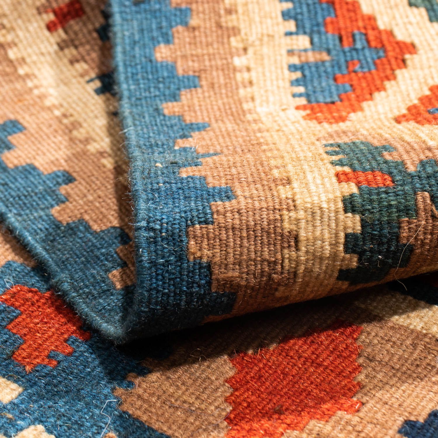 Kelim Teppich - Oriental 102 x 100 cm - blau - Image 4
