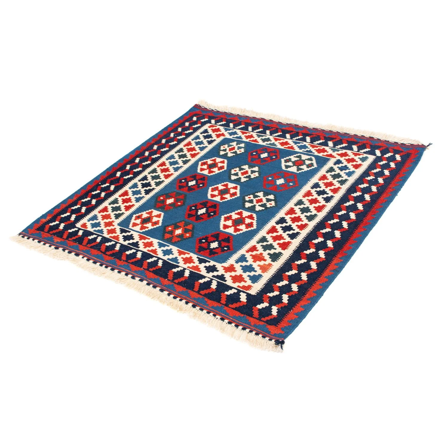 Kelim Teppich - Oriental 102 x 100 cm - blau - Image 5