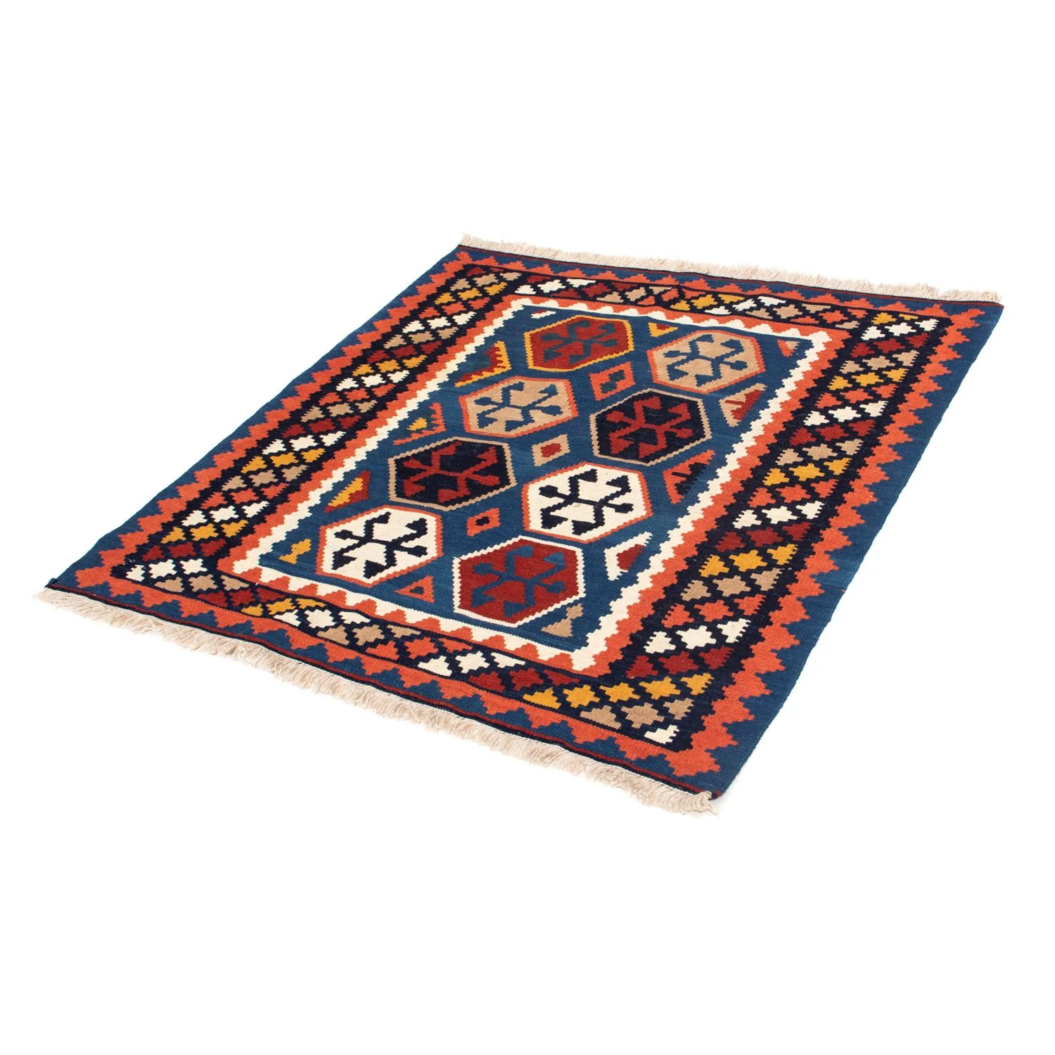Kelim Teppich - Oriental 102 x 100 cm - blau - Image 5