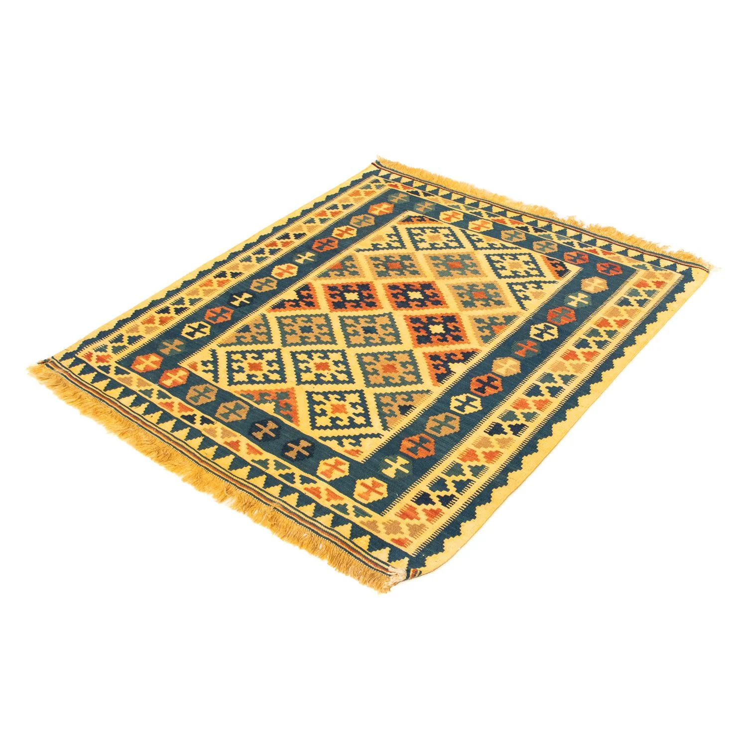 Kelim Teppich - Oriental 102 x 95 cm - gelb - Image 5