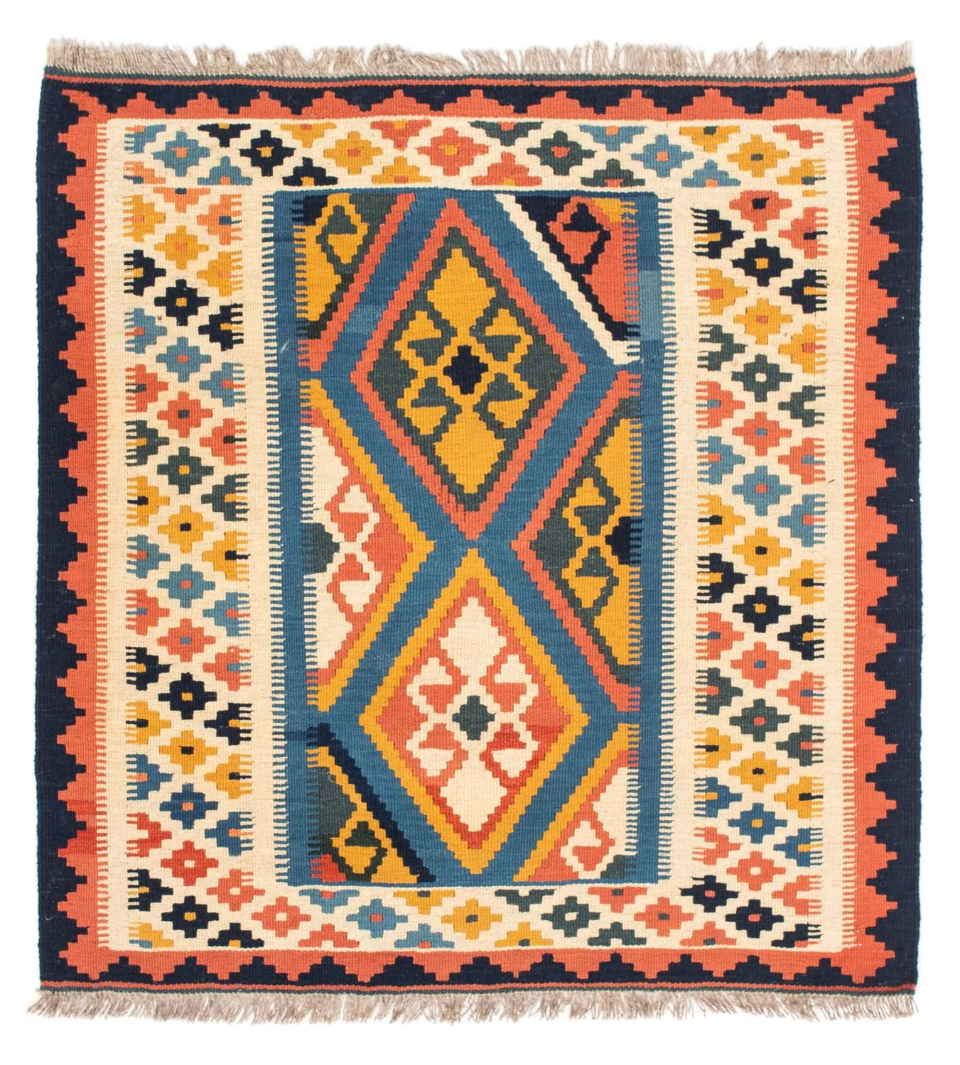 Kelim Teppich - Oriental 103 x 100 cm - blau