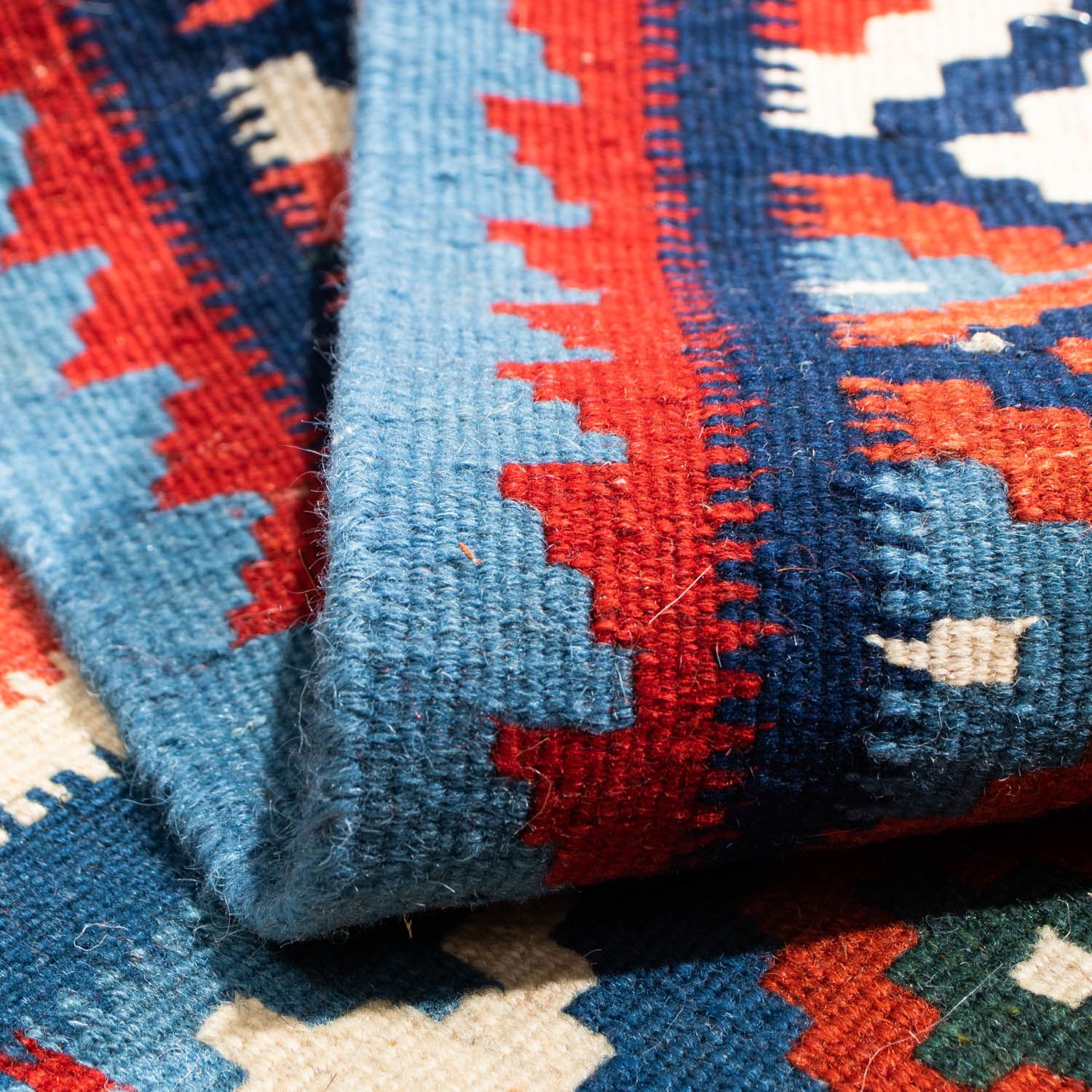 Kelim Teppich - Oriental 104 x 101 cm - blau - Image 4