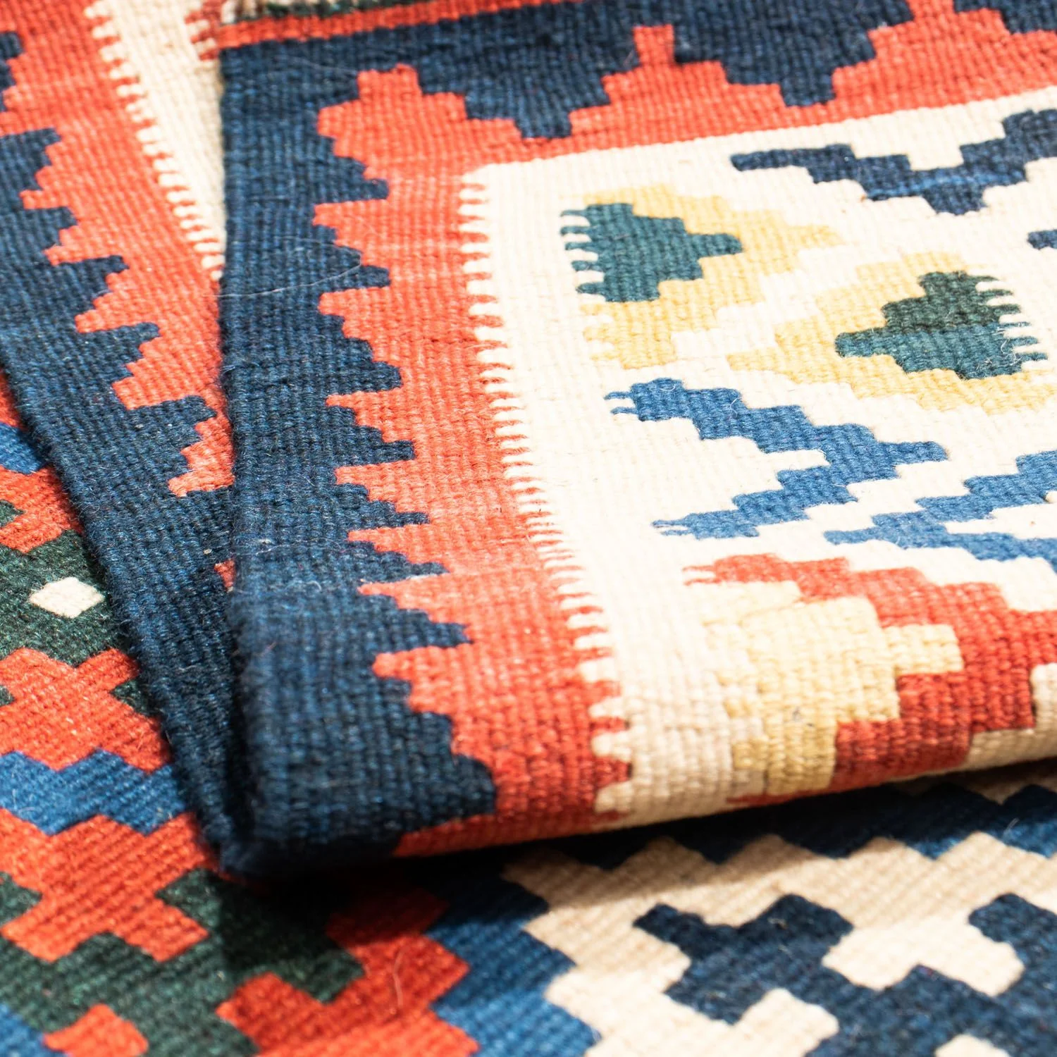 Kelim Teppich - Oriental 104 x 102 cm - blau - Image 4