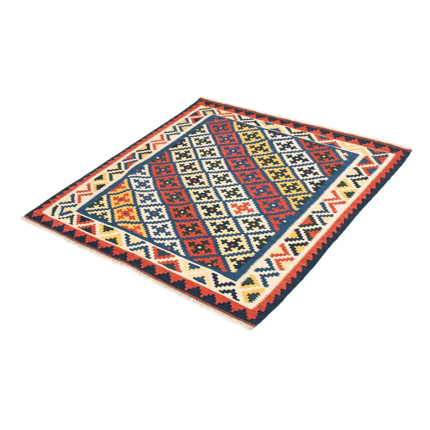 Kelim Teppich - Oriental 104 x 102 cm - blau - Image 5