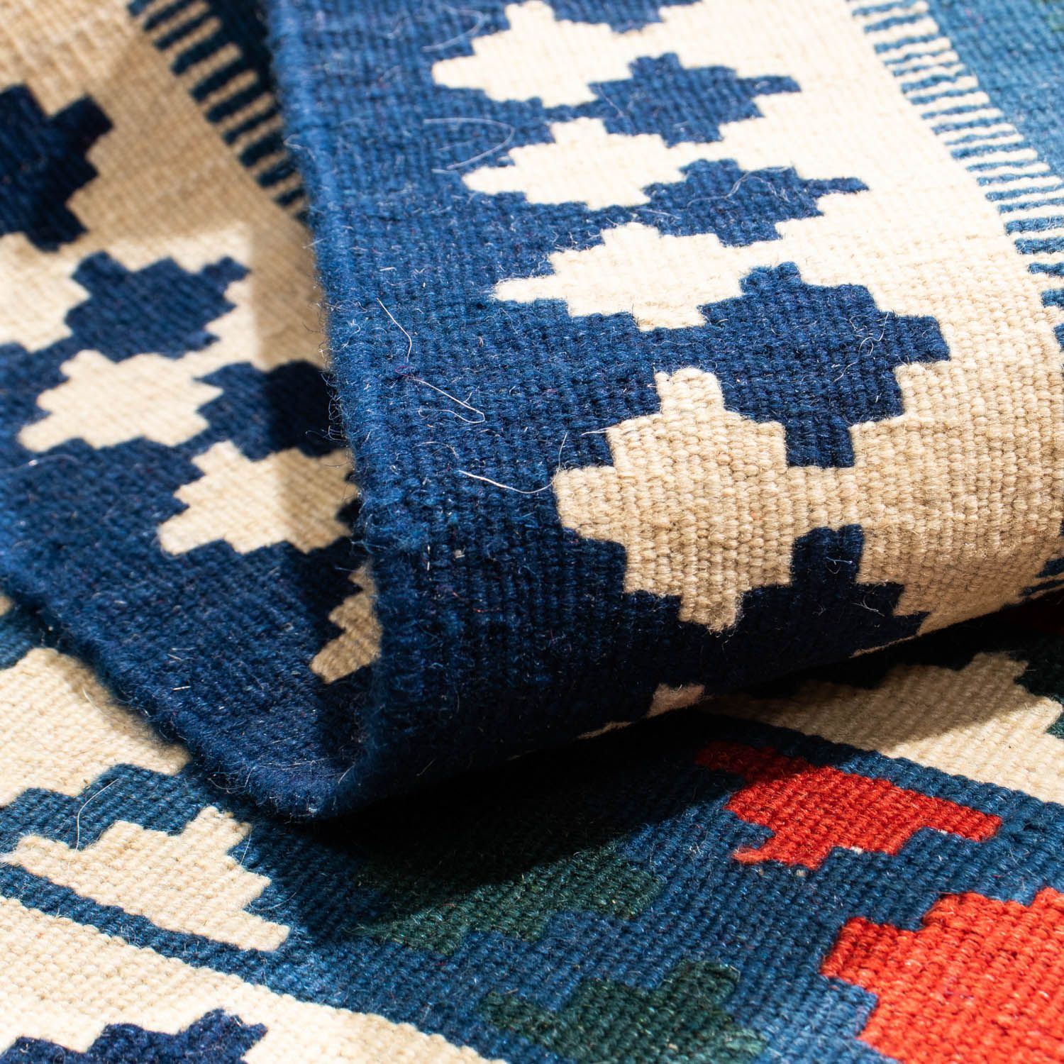 Kelim Teppich - Oriental 104 x 98 cm - blau - Image 4