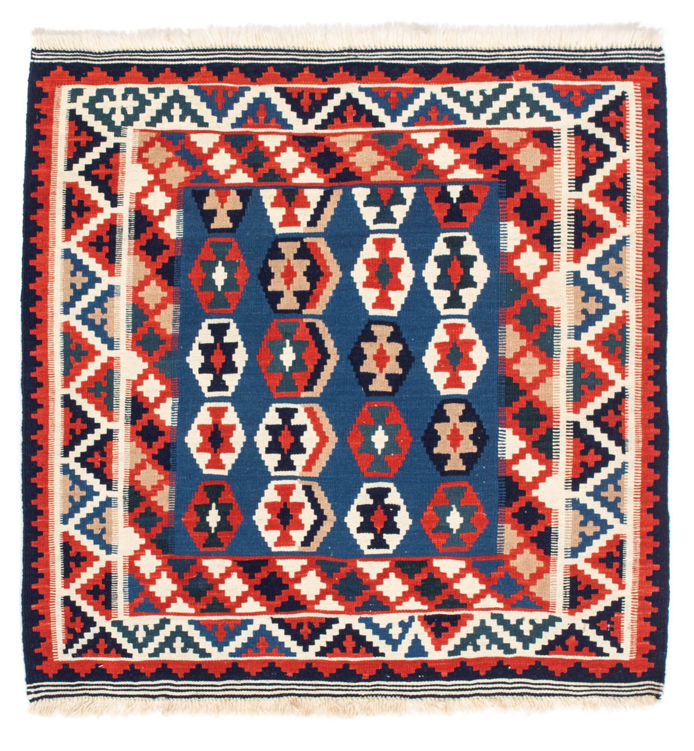 Kelim Teppich - Oriental 105 x 105 cm - dunkelblau