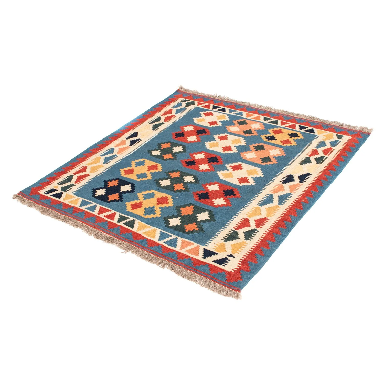 Kelim Teppich - Oriental 107 x 101 cm - seeblau - Image 5