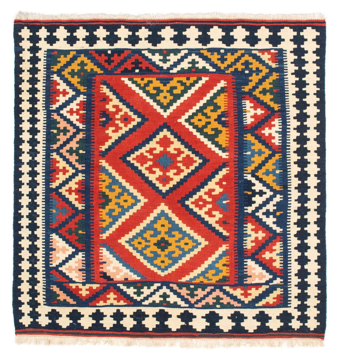 Kelim Teppich - Oriental 107 x 103 cm - rot