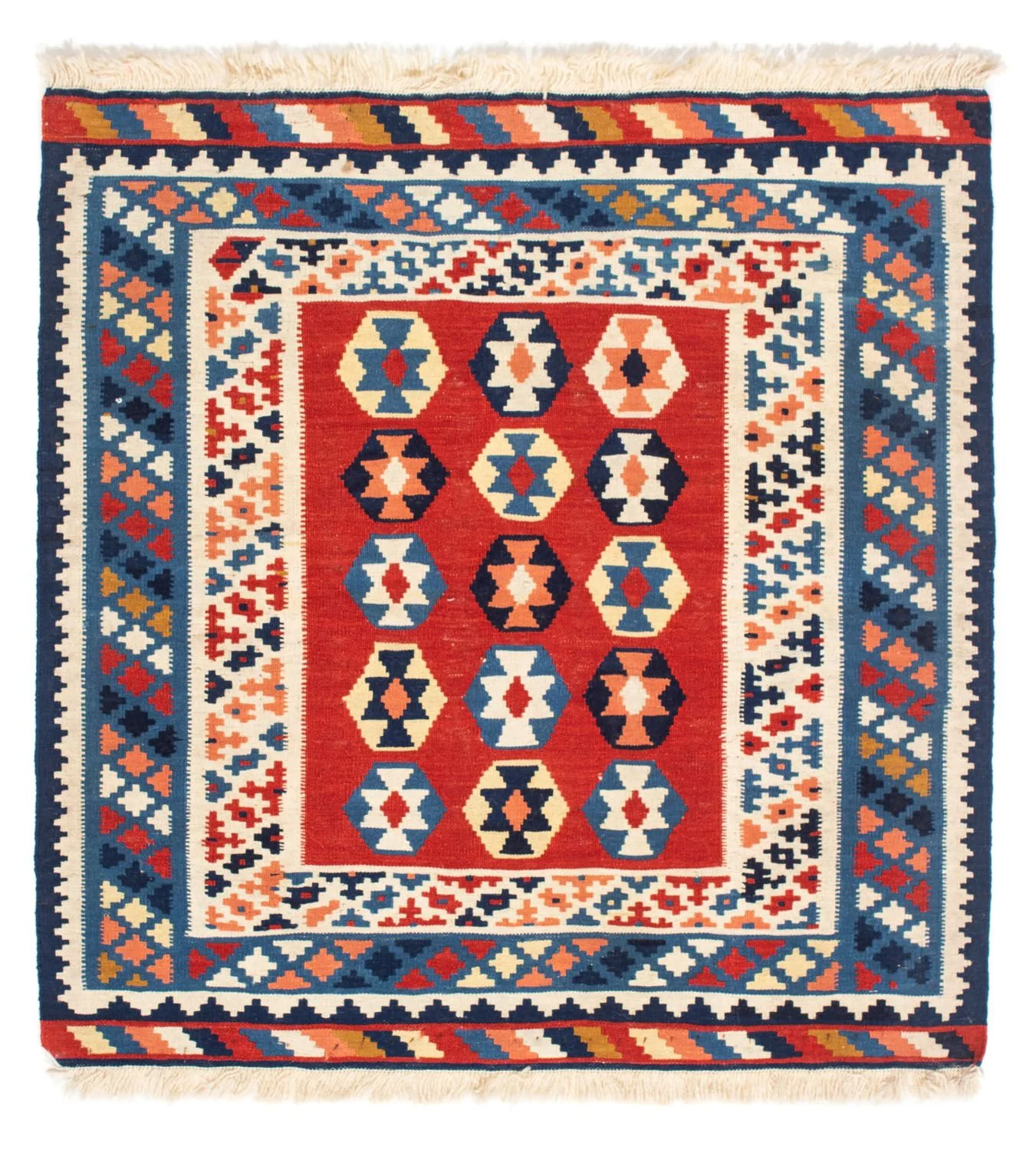Kelim Teppich - Oriental 110 x 105 cm - blau
