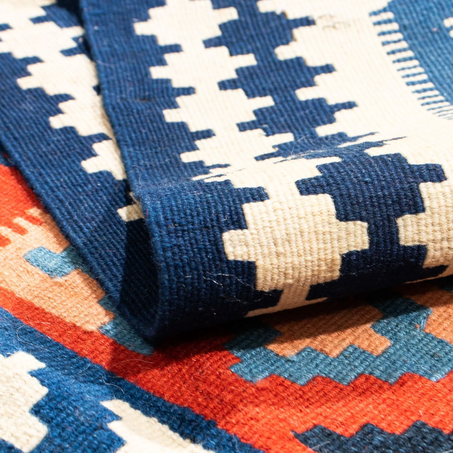 Kelim Teppich - Oriental 118 x 102 cm - blau - Image 4