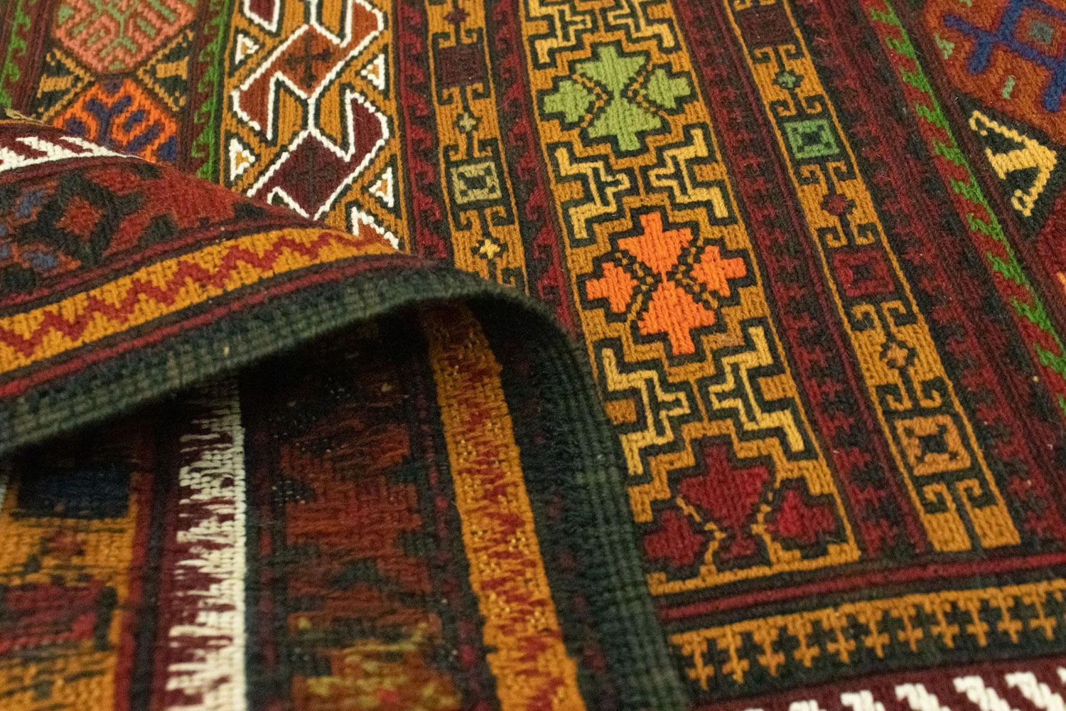 Kelim Afghan Teppich 138x78cm - Image 4