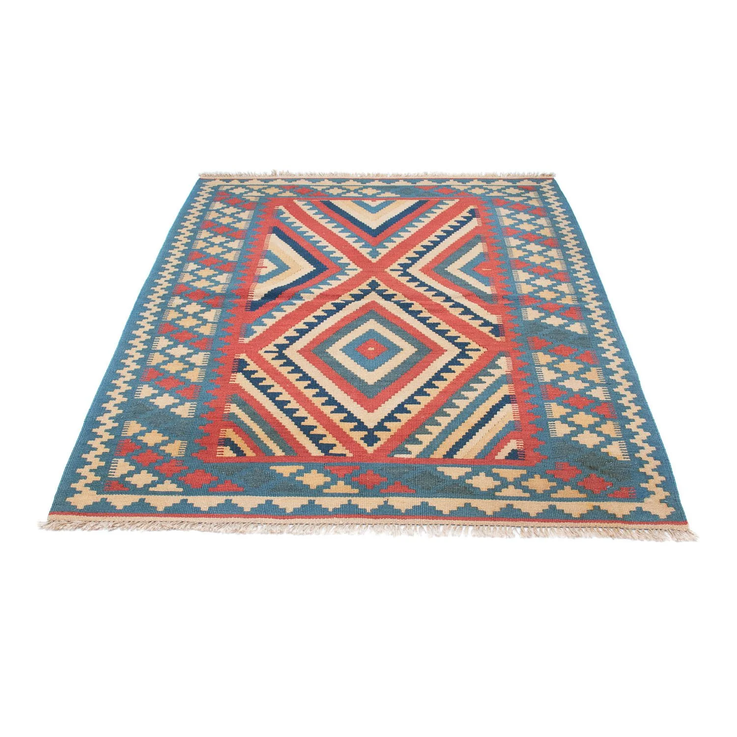 Kelim Teppich - Oriental 155 x 117 cm - blau - Image 5
