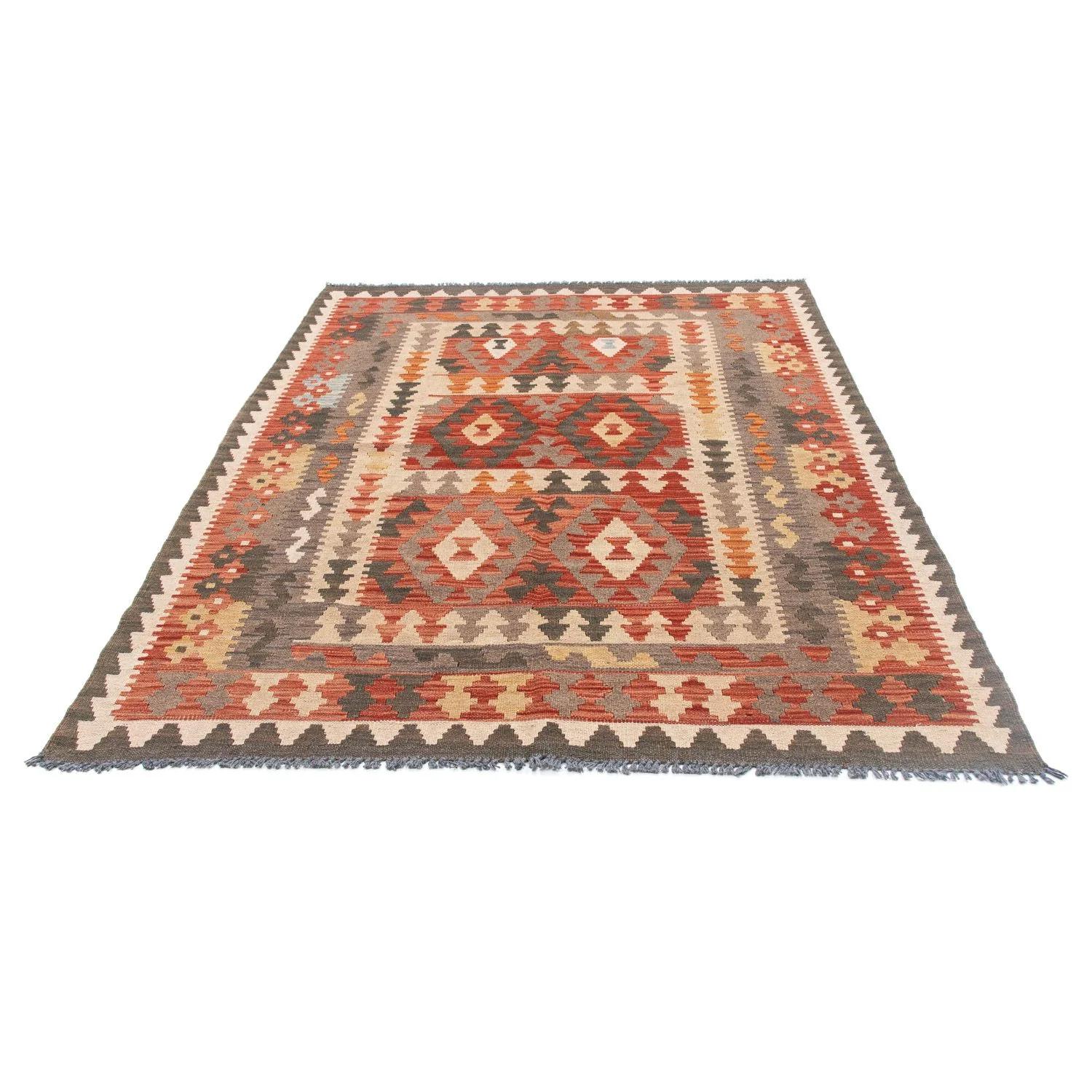 Kelim Teppich - Oriental 194 x 147 cm - hellrot - Image 5