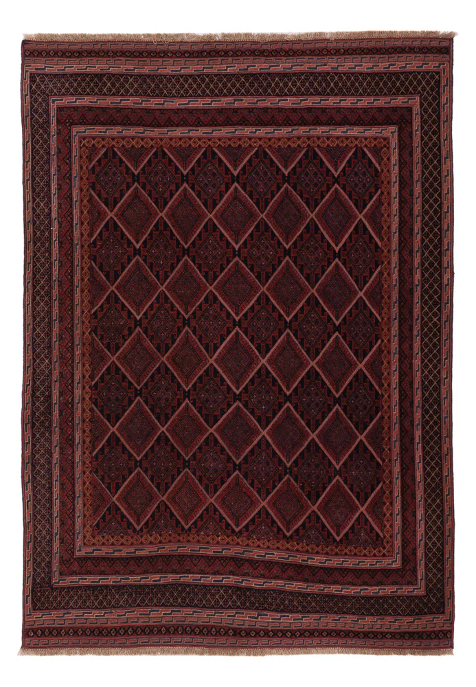 Kelim Teppich - Oriental - 203 x 140 cm - dunkelrot
