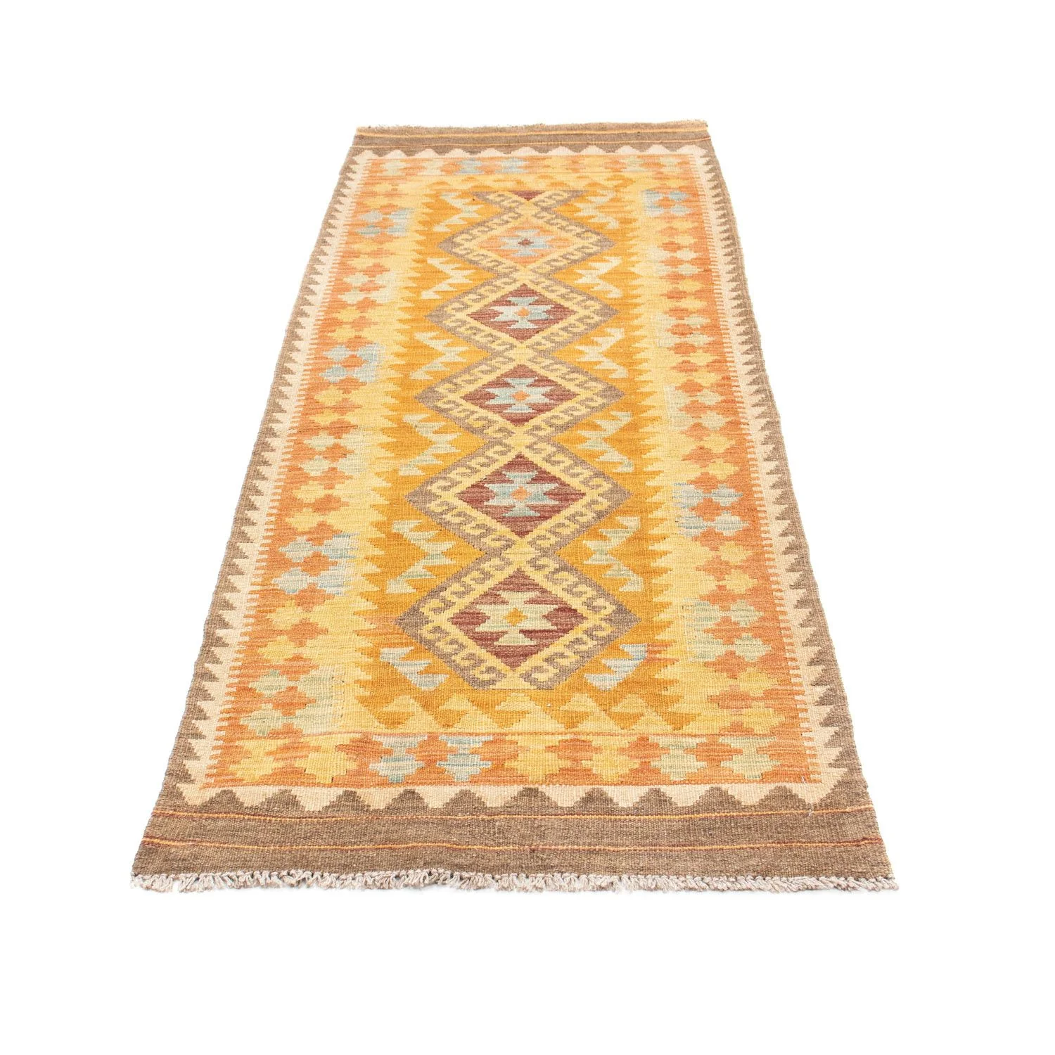 Kelim Teppich - Oriental 209 x 71 cm - gold - Image 5