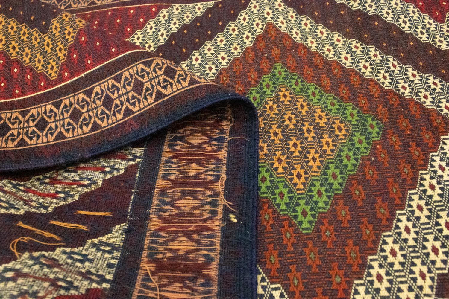 Kelim Afghan Teppich 222x85cm - Image 4