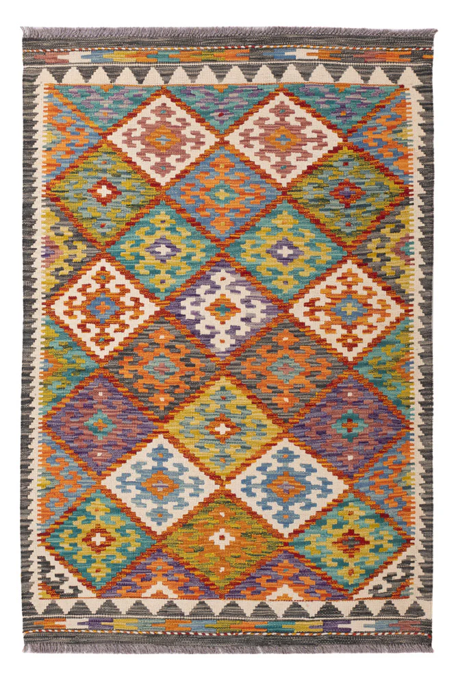 Kelim Teppich - Splash - 150 x 104 cm - bunt