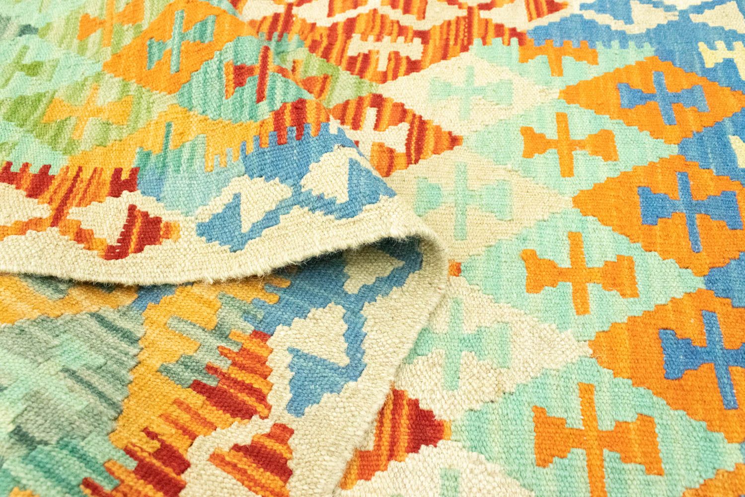 Kelim Afghan Teppich 197x64cm - Image 4