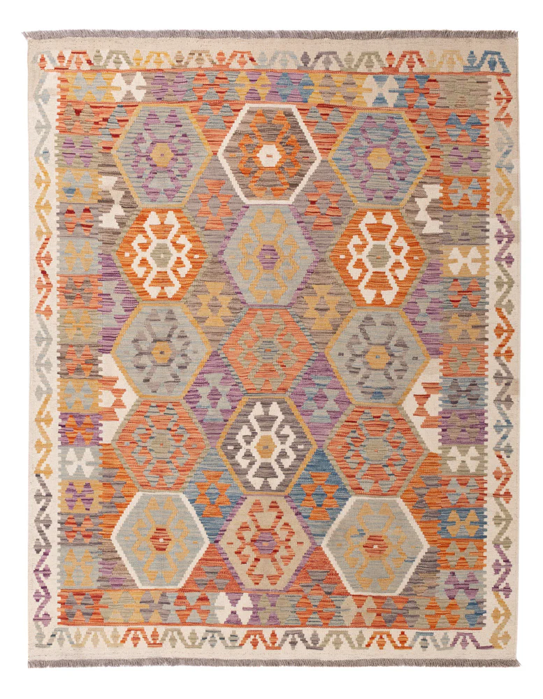 Kelim Teppich - Splash - 200 x 154 cm - bunt