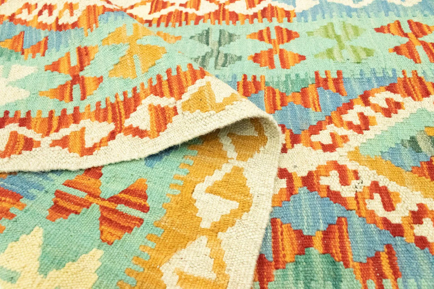 Kelim Afghan Teppich 200x68cm - Image 4