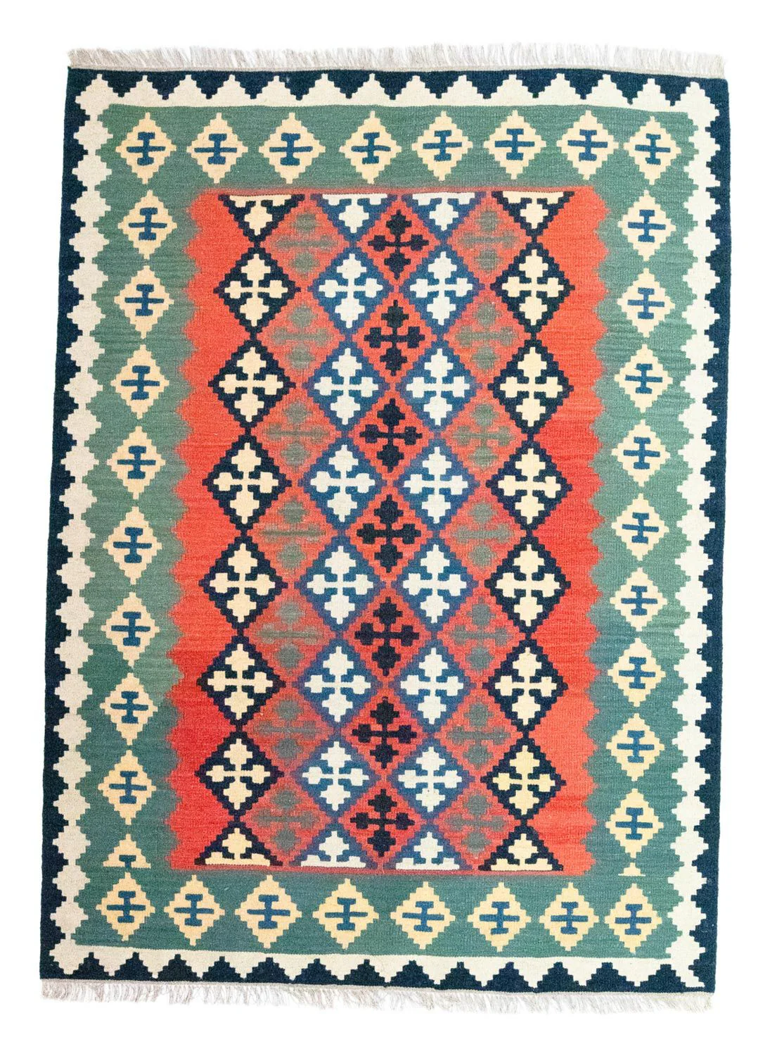 Kelim Teppich - Splash 202 x 150 cm - rot