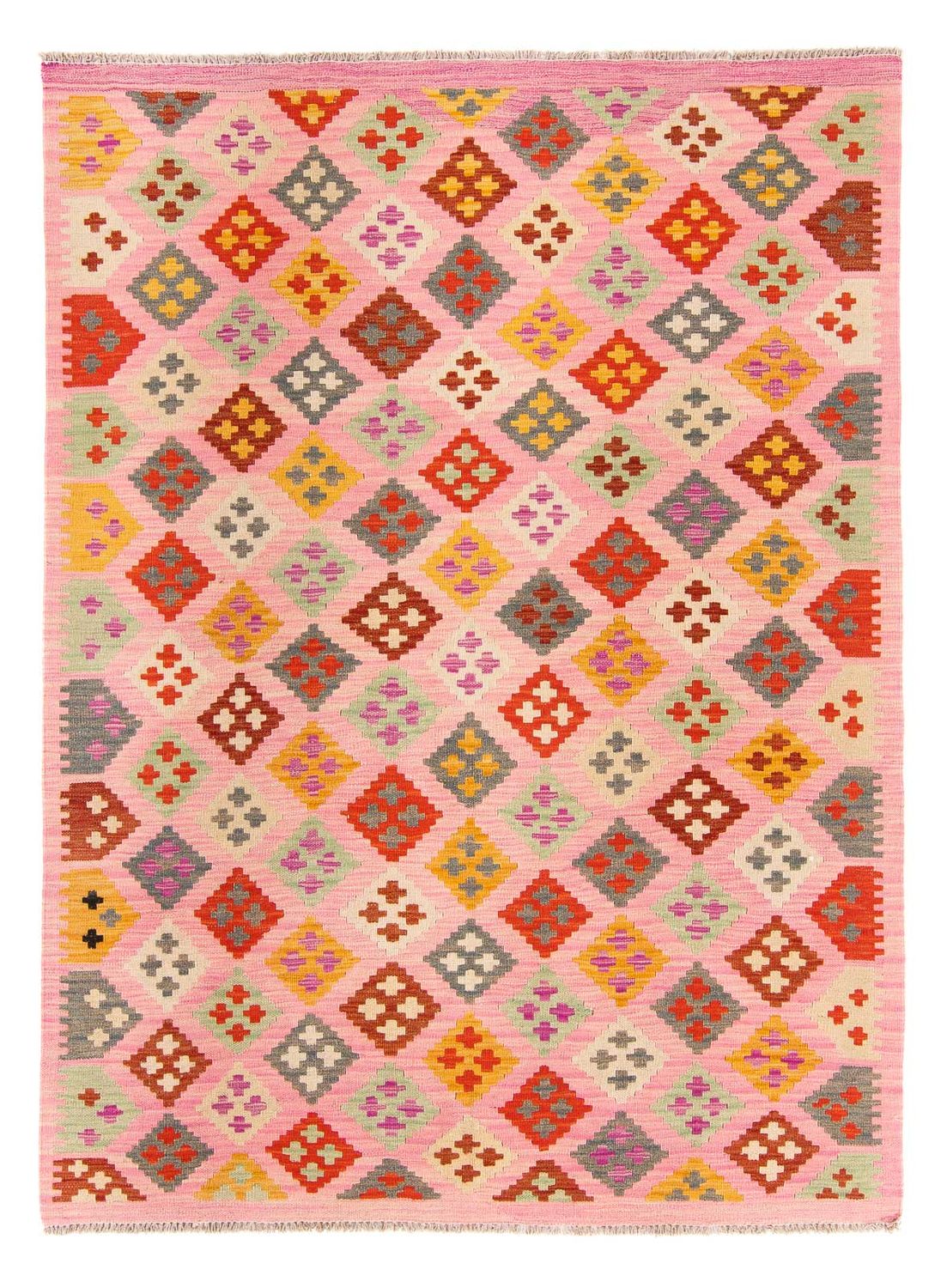Kelim Teppich - Splash 204 x 148 cm - rosa