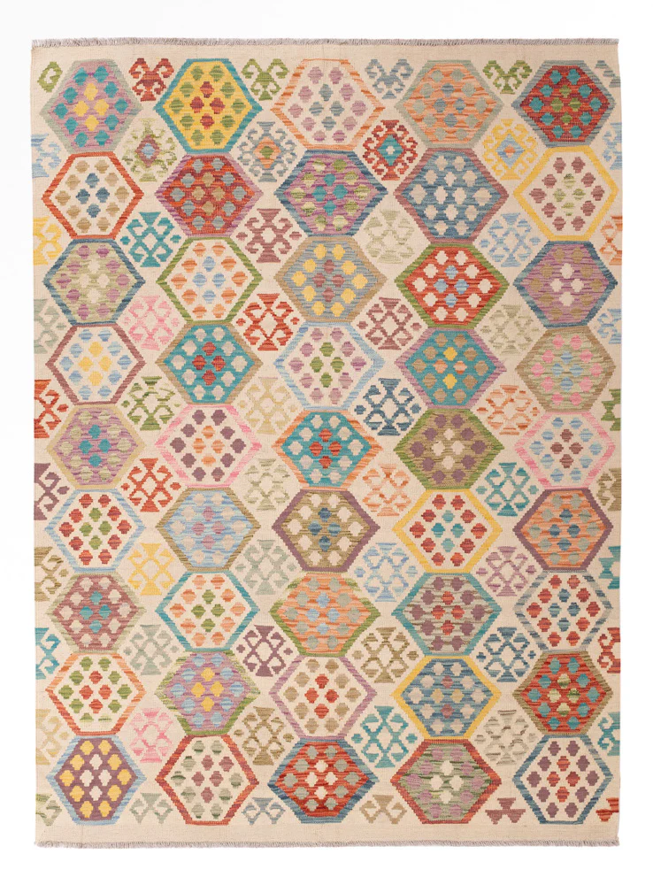 Kelim Teppich - Splash - 235 x 176 cm - bunt