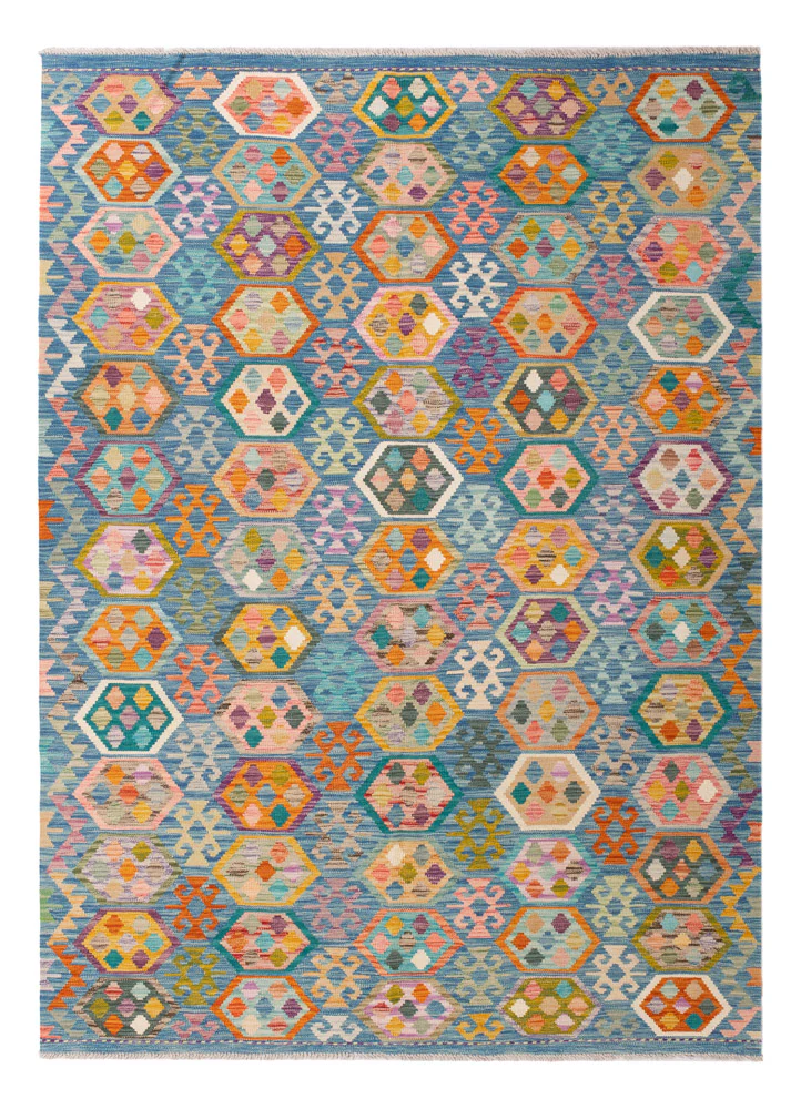 Kelim Teppich - Splash - 242 x 175 cm - bunt