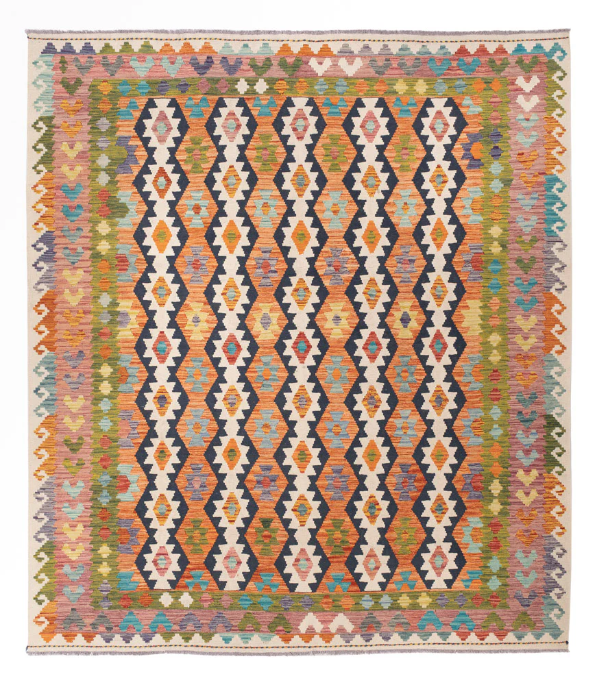 Kelim Teppich - Splash - 299 x 261 cm - bunt