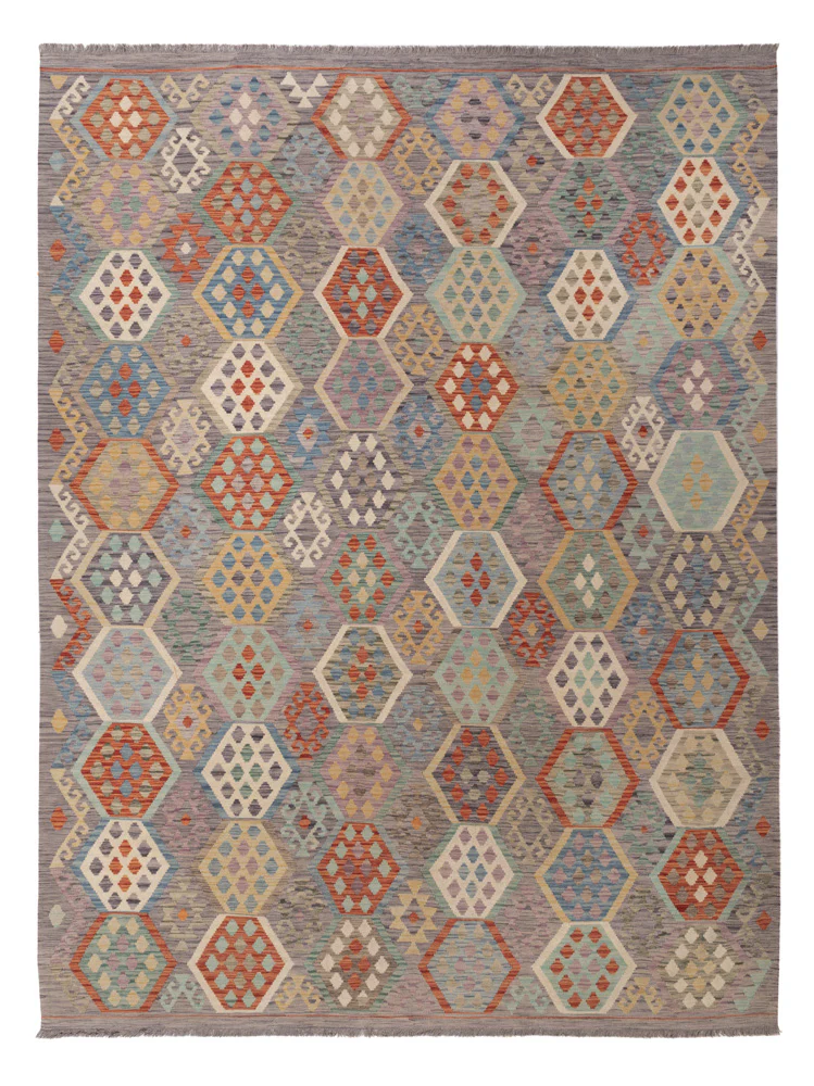 Kelim Teppich - Splash - 344 x 255 cm - bunt