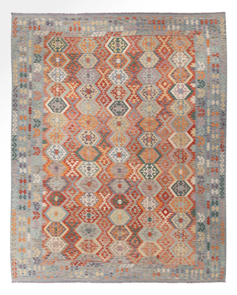 Kelim Teppich - Splash - 392 x 315 cm - bunt