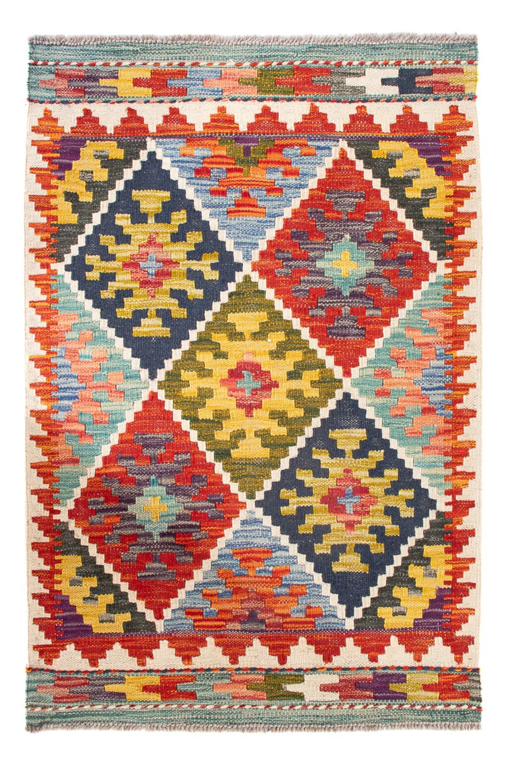 Kelim Teppich - Splash - 93 x 65 cm - mehrfarbig
