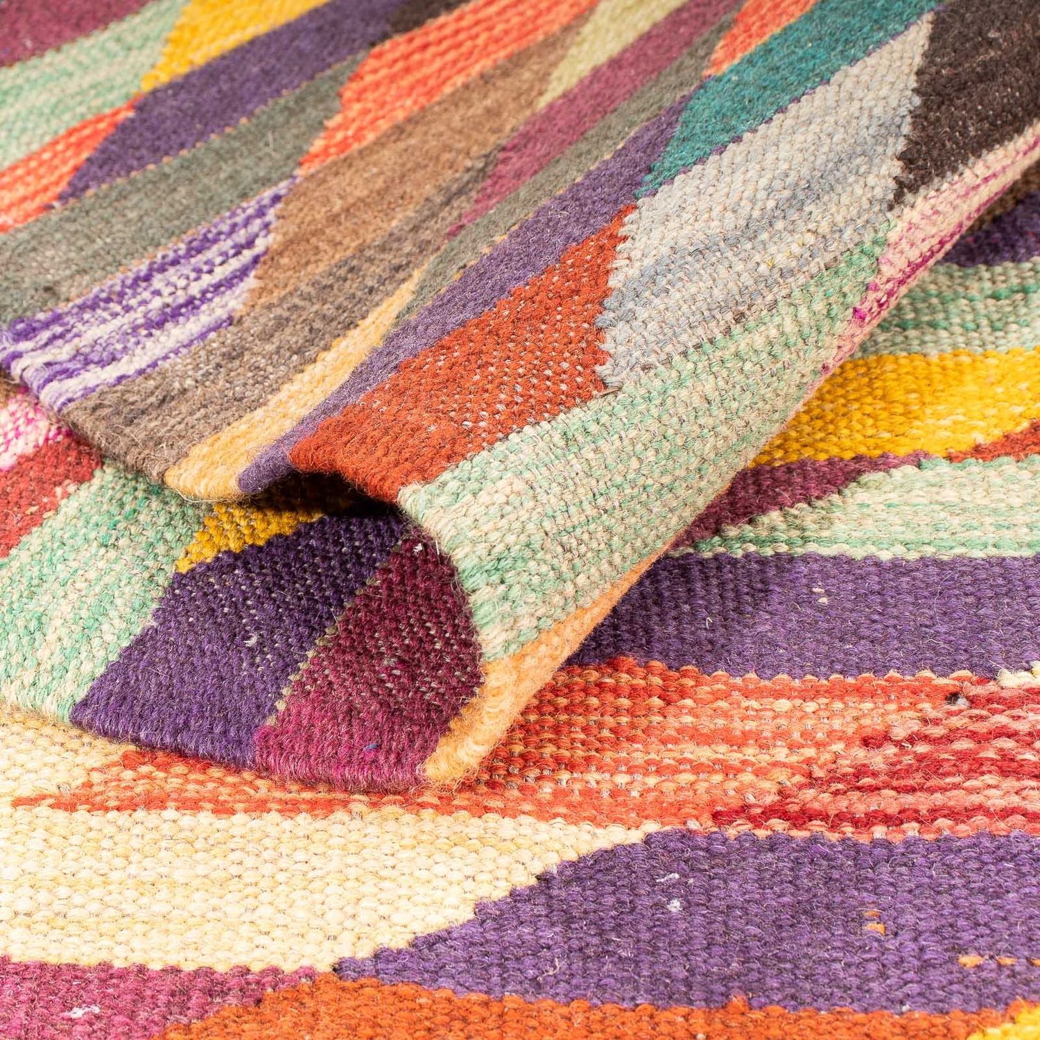 Kelim Teppich - Trendy 215 x 166 cm - mehrfarbig - Image 4